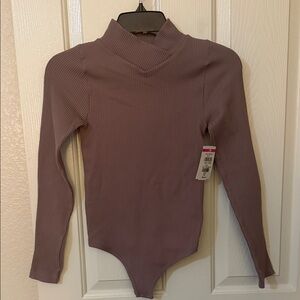 Intimately Free-FP Ribbed Long Sleeve Bodysuit in Mauve